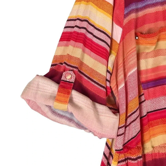 Torrid Shirt Dress Zip Front Size 3 3X Pockets Drawstring Waist Roll Tab Sleeves - Picture 7 of 15